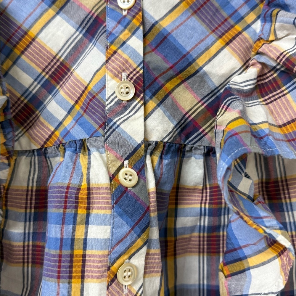J. Crew Multicolor Plaid Ruffle Blouse - Picture 4 of 13
